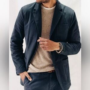 TAYLOR STITCH The Foundation Sport Coat in Organic Dark Navy Button Pockets NWT